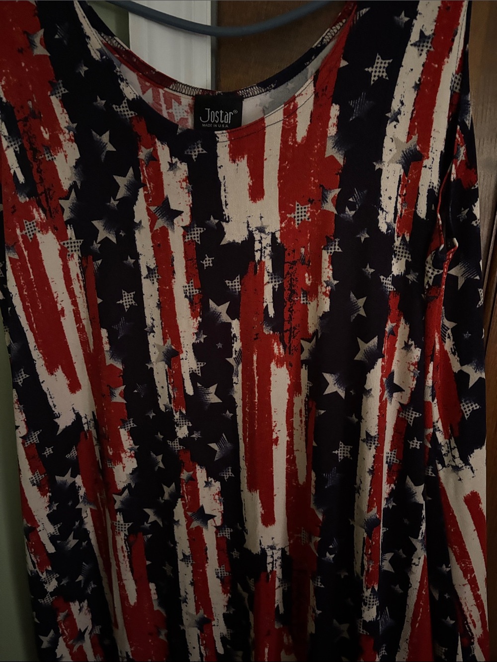 Patriotic Stars & Stripes  Red, White & Blue stretch long dress size 3xl